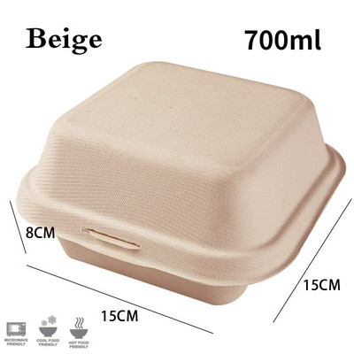 20 tk ühekordselt kasutatav lõunasöögikarp Keskkonnasõbralik Bento Box pagarikonteiner Puu-hamburgeri koogisöögi ettevalmistamise pakend toidukonteiner