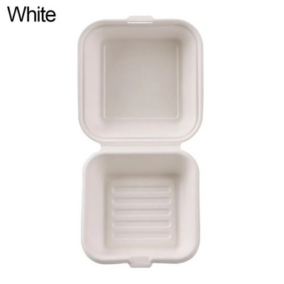 10 tk ühekordsed Bento karbid Mikrolaineahjus lagunevad lõunakarbi konteinerid kaasavõetav pakkimine Hamburgeri koogi pakend Keskkonnasõbralik