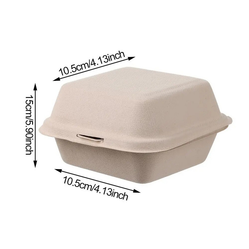 10 tk ühekordsed Bento karbid Mikrolaineahjus lagunevad lõunakarbi konteinerid kaasavõetav pakkimine Hamburgeri koogi pakend Keskkonnasõbralik