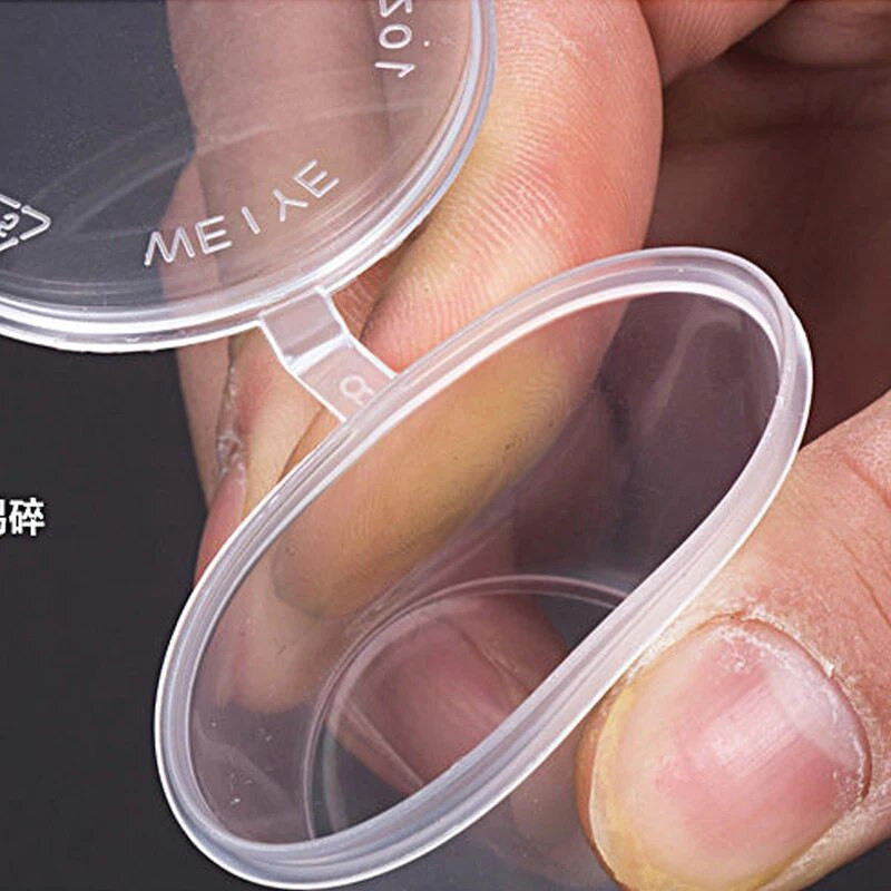 50 tk ühekordselt kasutatav kaasavõetav kastmetops, läbipaistev plastmahutid, hingedega kaantega toidukarp Korduvkasutatavad plasttopsid Pigmentvärvikarp