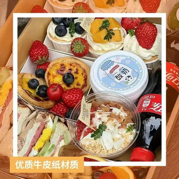 Κουτί για πικνίκ Kraft Κουτί μεσημεριανού γεύματος μίας χρήσης Φρουτά εξωτερικού χώρου Bento Sushi Netflix Συσκευασία Κουτιά μεσημεριανού γεύματος Δοχείο τροφίμων μίας χρήσης Κουτί κέικ