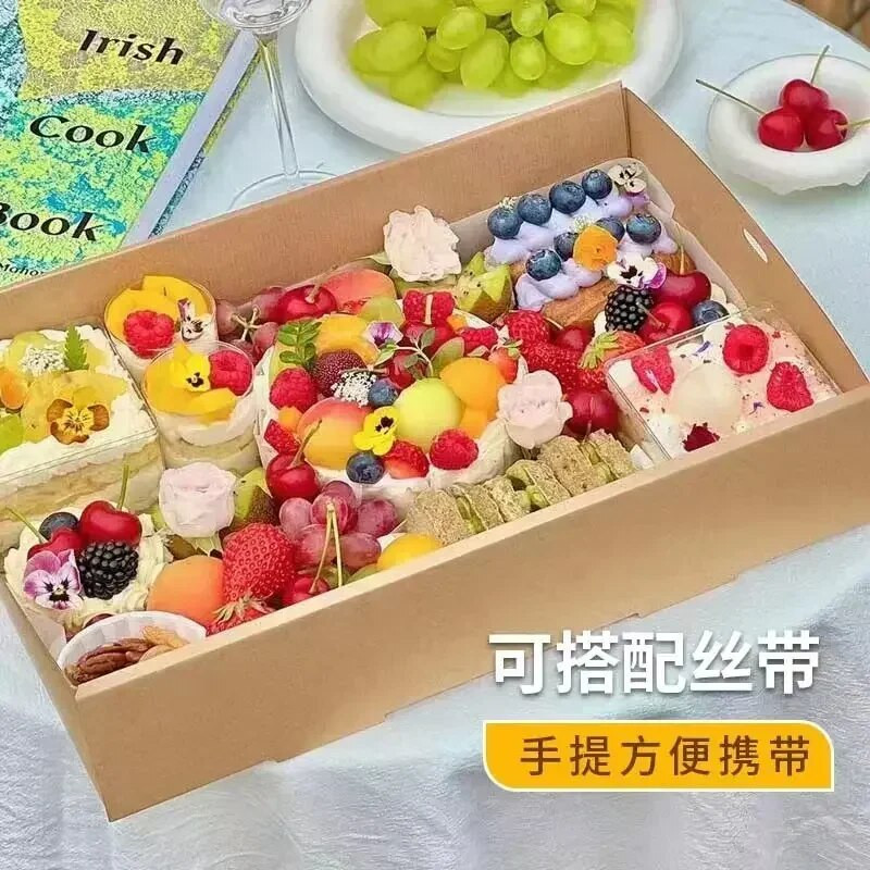 „Kraft Picnic Box“ vienkartinė priešpiečių dėžutė lauko vaisiams „Bento Sushi“ „Netflix“ pakavimo pietų dėžutės Maisto konteinerio vienkartinė keksiukų dėžutė