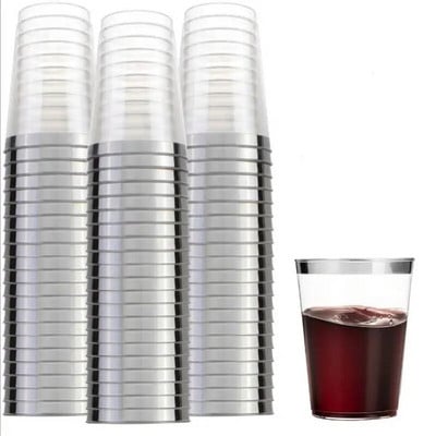 10 komada zlatnih plastičnih šalica za desert 12 oz tvrda šalica za jednokratnu upotrebu PVinska čaša prozirna čaša za piće Rođendansko vjenčanje isporučeno