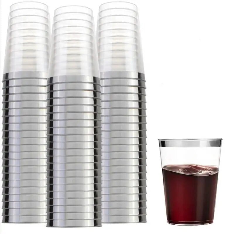 10 komada zlatnih plastičnih šalica za desert 12 oz tvrda šalica za jednokratnu upotrebu PVinska čaša prozirna čaša za piće Rođendansko vjenčanje isporučeno