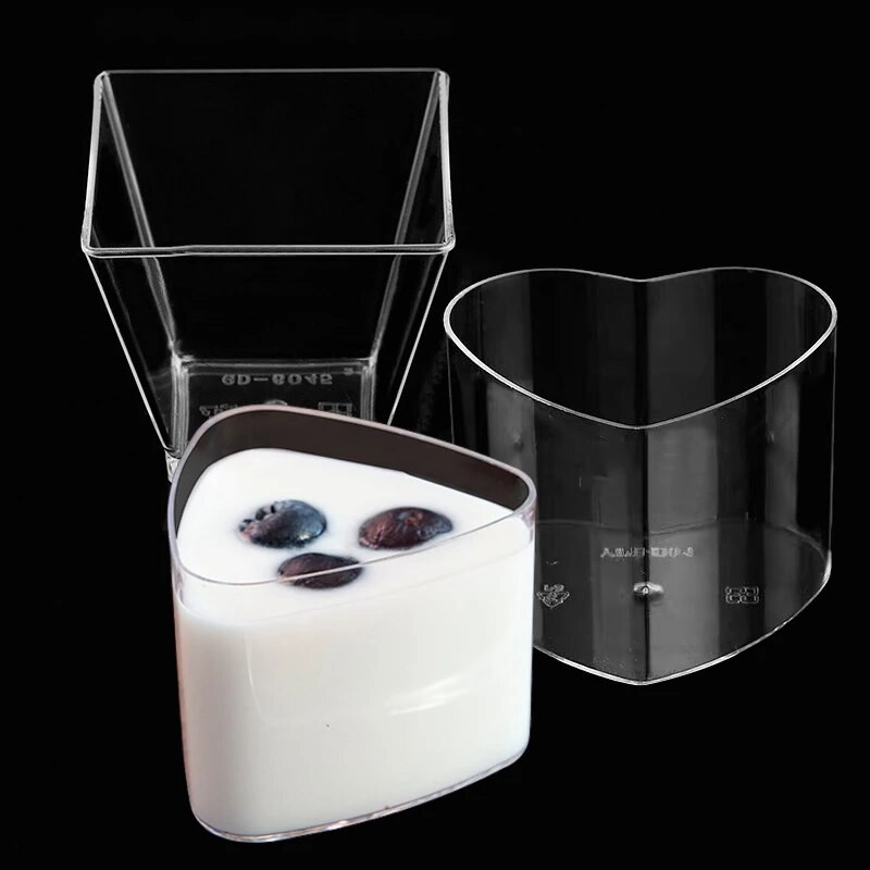 10kom plastičnih mini šalica za desert Višekratne pjene od jogurta Kvadratne posude za desertne čašice Vjenčanje Božićni pribor