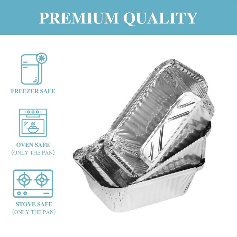 20 tk 450 ml ühekordselt kasutatav alumiiniumfooliumist toidukonteiner kaanega BBQ alumiiniumfooliumist kandik ristkülikukujuline lõunakarbi köögitarbed