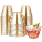 9OZ270ML jednokratne čaše za vodu zlatne čaše za vino čaše za srebro u prahu viski plastične čaše čaše za sok čaše za desert čaše za mousse