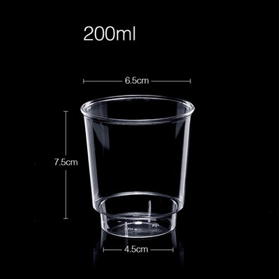 20 tk 50/200 ml ühekordselt kasutatavad klaasid topeltjoogitopsid Plastikust ühekordselt kasutatavad läbipaistvad, vastupidavad teekohvitopsid, peoklaasid