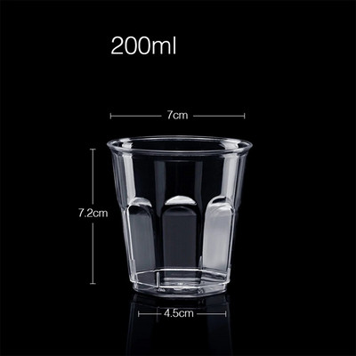20 tk 50/200 ml ühekordselt kasutatavad klaasid topeltjoogitopsid Plastikust ühekordselt kasutatavad läbipaistvad, vastupidavad teekohvitopsid, peoklaasid