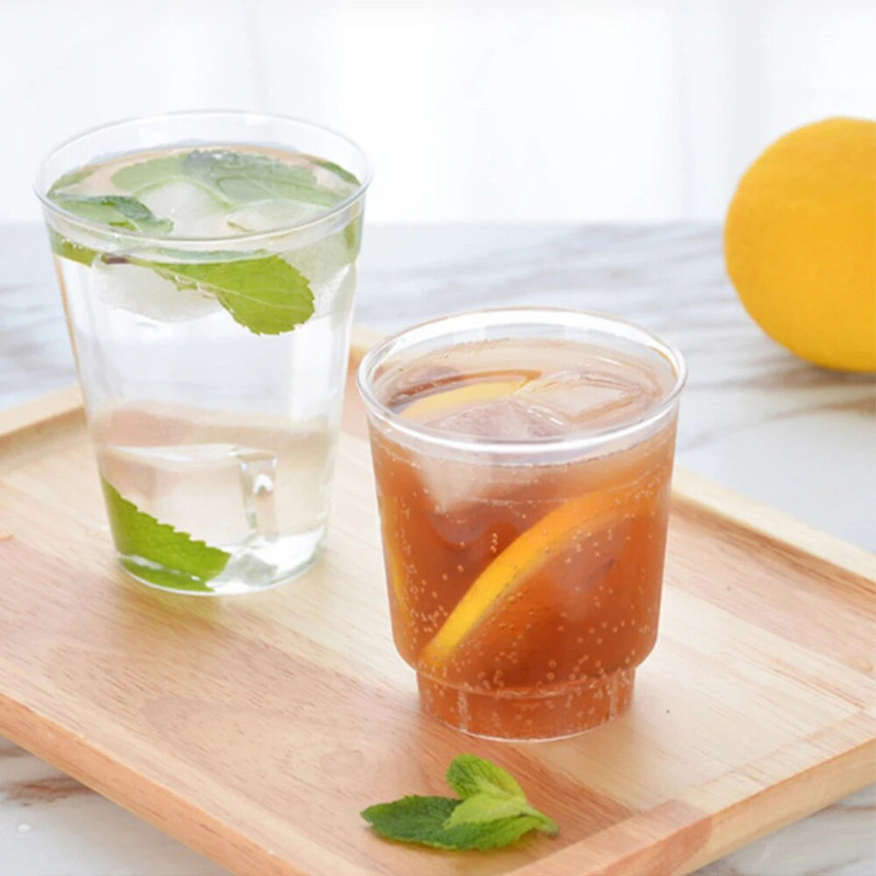 20 tk 50/200 ml ühekordselt kasutatavad klaasid topeltjoogitopsid Plastikust ühekordselt kasutatavad läbipaistvad, vastupidavad teekohvitopsid, peoklaasid