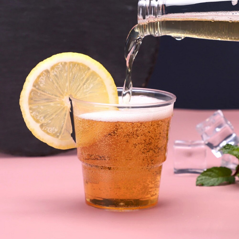 20 tk 50/200 ml ühekordselt kasutatavad klaasid topeltjoogitopsid Plastikust ühekordselt kasutatavad läbipaistvad, vastupidavad teekohvitopsid, peoklaasid