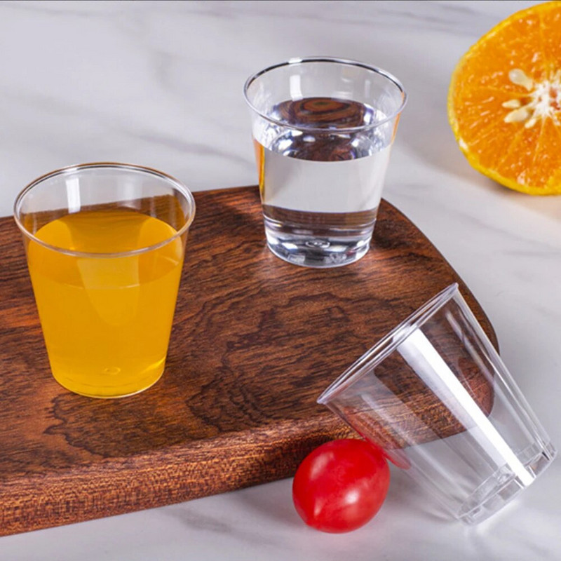 20 tk 50/200 ml ühekordselt kasutatavad klaasid topeltjoogitopsid Plastikust ühekordselt kasutatavad läbipaistvad, vastupidavad teekohvitopsid, peoklaasid