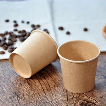 100 бр./опаковка 4 унции хартиена чаша за еднократна употреба Крафт чаша за кафе парти консумативи за горещо пиене