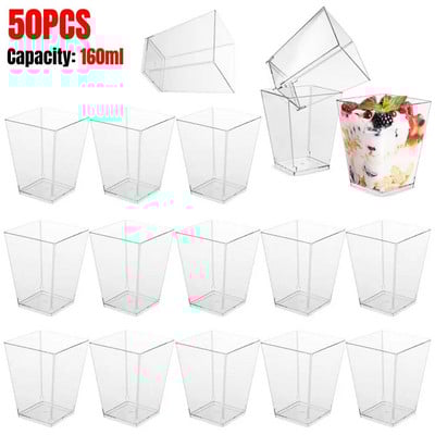 50 kompleta jednokratnih plastičnih čaša za desert Porcija prozirna čaša za sladoled za desert Kućna božićna zabava 60 ml/100 ml/160 ml