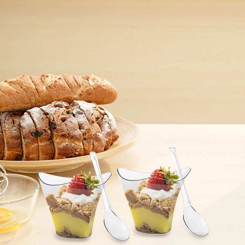 50 kompleta jednokratnih plastičnih čaša za desert Porcija prozirna čaša za sladoled za desert Kućna božićna zabava 60 ml/100 ml/160 ml