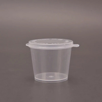 25 бр. 25 мл пластмасови контейнери за чаши за сос за храна за еднократна употреба Кутия за храна Кутия за бои с шарнирни капаци Пигмент