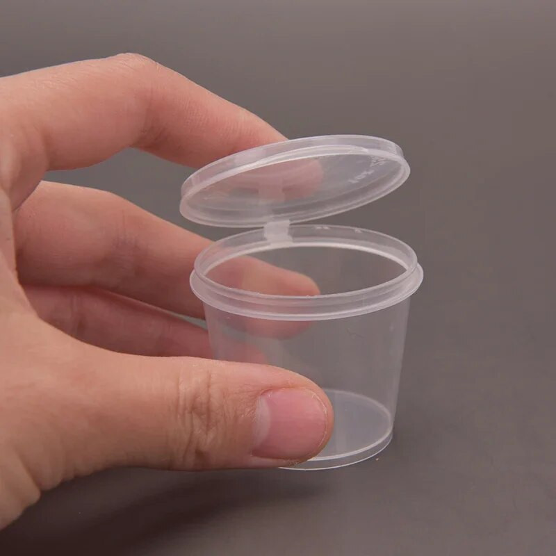 25 τμχ 25 ml πλαστική σάλτσα takeaway μίας χρήσης Δοχεία φλιτζάνι Κουτί τροφίμων Κουτί βαφής με αρθρωτά καπάκια Pigment