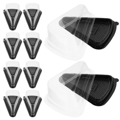 10PCS trokutasta kutija za torte Plastična ambalaža za sendviče Kutije za torte Plastična kutija za pakiranje torti Poklon pakiranje kolača od pekare (crna)