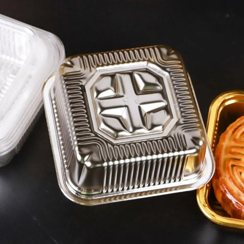 Pyrago plastikinis vienkartinis individualus Mooncake dėklo putėsių konteinerio pakuotės dėžutės torto laikiklis