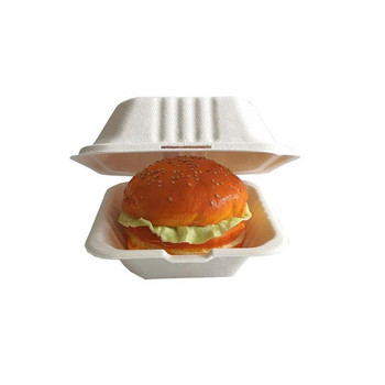 10 τεμ. Βιοδιασπώμενο κουτί χάμπουργκερ 6 ιντσών μιας χρήσης, κουτί μεσημεριανού γεύματος Bento Baking Cak Δοχεία φαγητού Κουτί για επιδόρπιο για σνακ