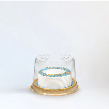 20 бр. Пластмасови контейнери за торта с капак Кръгла прозрачна поставка за торта