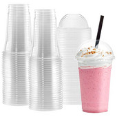 100PCS/Set 450ML plastične čaše s kupolastim poklopcima za ledeno hladna pića, kavu, čaj, smoothije, gazirana pića, vodu, zabavu, jednokratno posuđe za šalice