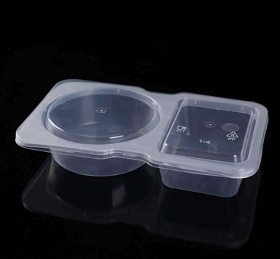 1/5 vnt. vienkartinio padažo sandarinimo dėžutė Mini skaidri plastikinė sandari dėžutė padažo prieskonių laikymo talpyklos dėžutė su dangčiais Virtuvės įrankiai