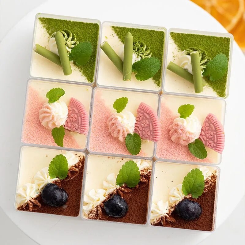 10/20 KOM Četvrtaste plastične čašice za desert od pjene 2 OZ za božićne čašice za puding od želea, jogurt, zabava, Ljetna kuhinja, vjenčanje