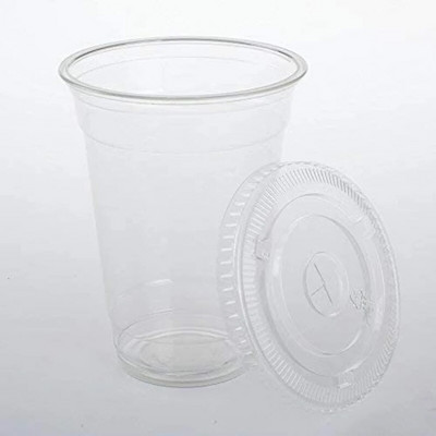 Prozirne plastične čaše od 10 oz (300 ml) s ravnim poklopcima