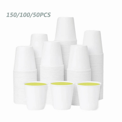 150/100/50 DB Eldobható kis papírpoharak Szupermarket PartyOffice Kávéitalok Candy Hotel Mini Szájöblítő Pohár Fehér Papírpohár