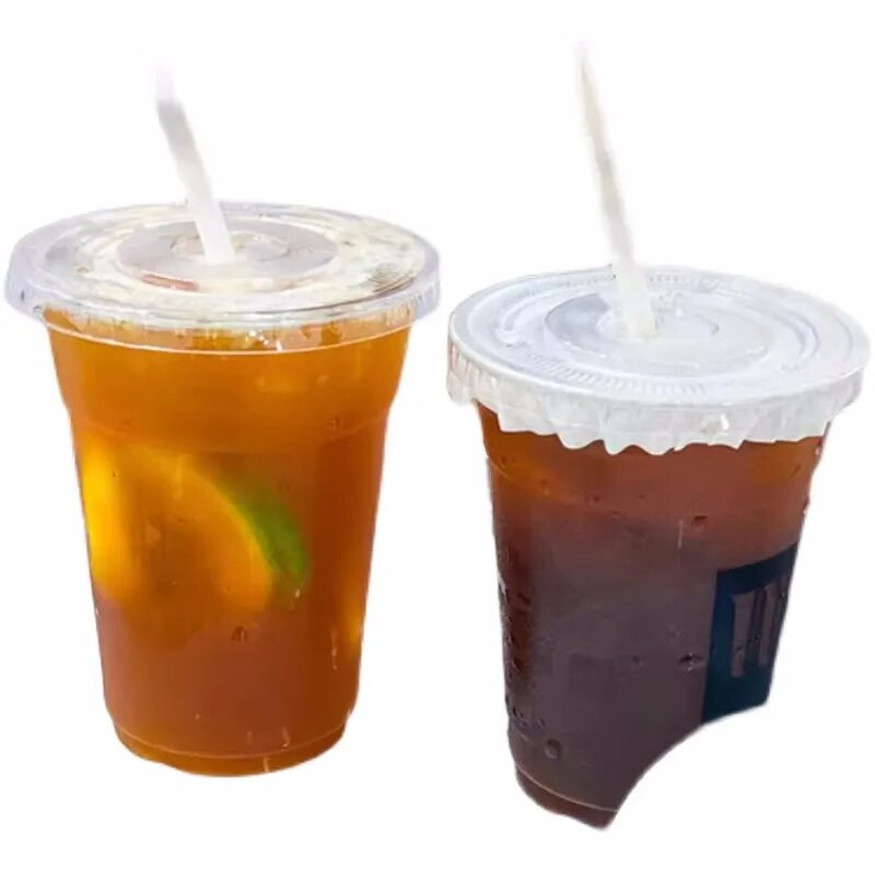 50tk/pakk 98mm läbimõõduga PET-mulli teetass Ühekordne kohvitass Külma joogitass Piima-tee tass 360/500/700ml