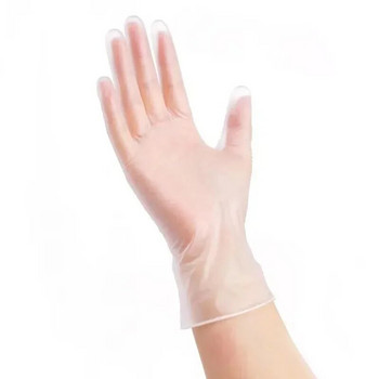 100Pcs TPE домакински почистващи ръкавици за хранителен клас Ръкавици без латекс Ръкавици за еднократна употреба Прозрачни неплъзгащи се киселинни работни условия