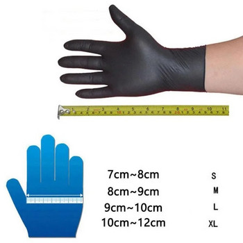 Μαύρα γάντια μιας χρήσης χωρίς λάτεξ χωρίς πούδρα Γάντι εξέτασης Μέγεθος Small Medium Large X-Large Nitrile Vinyl Synthetic Hand SML XL