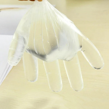100 τμχ/παρτίδα Γάντια μιας χρήσης Πλαστικά γάντια κουζίνας Εφάπαξ Πλαστικά γάντια PE Διαφανή οικολογικά γάντια για DIY μαγειρική καθαριότητα μπάρμπεκιου