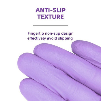 Γάντια Nitrile 20Pcs Purple Wostar αδιάβροχα αντιολισθητικά λάδια Οικιακής κουζίνας Πλύσιμο πιάτων Εργασίας Γάντια νιτριλίου μιας χρήσης