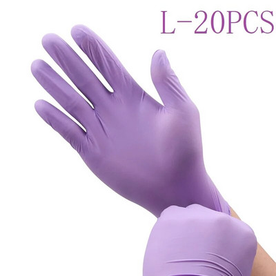 Γάντια Nitrile 20Pcs Purple Wostar αδιάβροχα αντιολισθητικά λάδια Οικιακής κουζίνας Πλύσιμο πιάτων Εργασίας Γάντια νιτριλίου μιας χρήσης