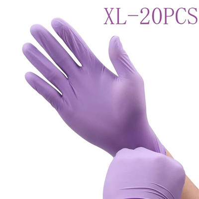 Γάντια Nitrile 20Pcs Purple Wostar αδιάβροχα αντιολισθητικά λάδια Οικιακής κουζίνας Πλύσιμο πιάτων Εργασίας Γάντια νιτριλίου μιας χρήσης