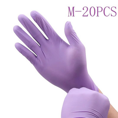 Γάντια Nitrile 20Pcs Purple Wostar αδιάβροχα αντιολισθητικά λάδια Οικιακής κουζίνας Πλύσιμο πιάτων Εργασίας Γάντια νιτριλίου μιας χρήσης