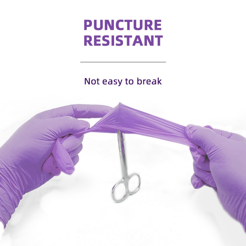 Γάντια Nitrile 20Pcs Purple Wostar αδιάβροχα αντιολισθητικά λάδια Οικιακής κουζίνας Πλύσιμο πιάτων Εργασίας Γάντια νιτριλίου μιας χρήσης