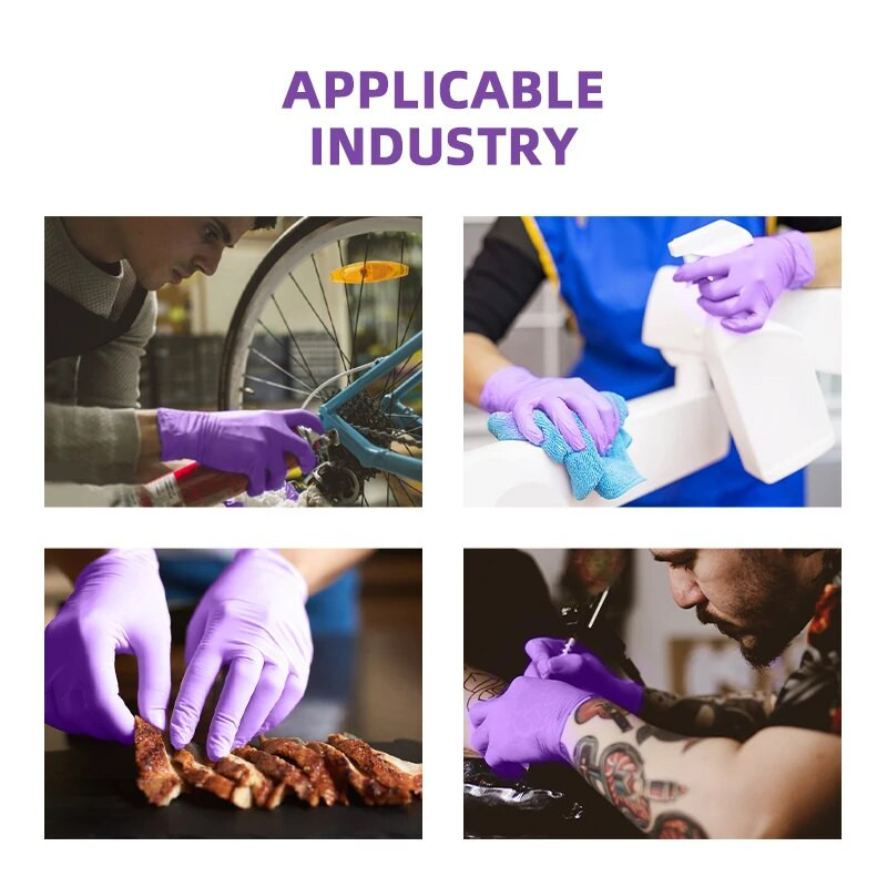 Γάντια Nitrile 20Pcs Purple Wostar αδιάβροχα αντιολισθητικά λάδια Οικιακής κουζίνας Πλύσιμο πιάτων Εργασίας Γάντια νιτριλίου μιας χρήσης