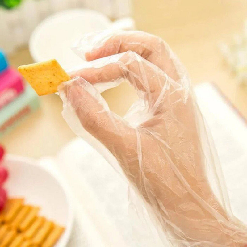 100 TK ühekordselt kasutatavad kindad Multifunktsionaalsed kindad köögis toiduvalmistamiseks majapidamises puhastamiseks Lateksivabad toiduvalmistamise ohutud kindad