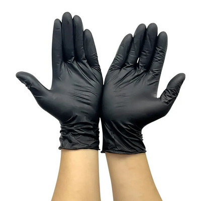 10τμχ γάντια νιτριλίου κουζίνας γάντια λάτεξ μιας χρήσης εργαστηριακά προστατευτικά γάντια οικιακού καθαρισμού Μαύρα