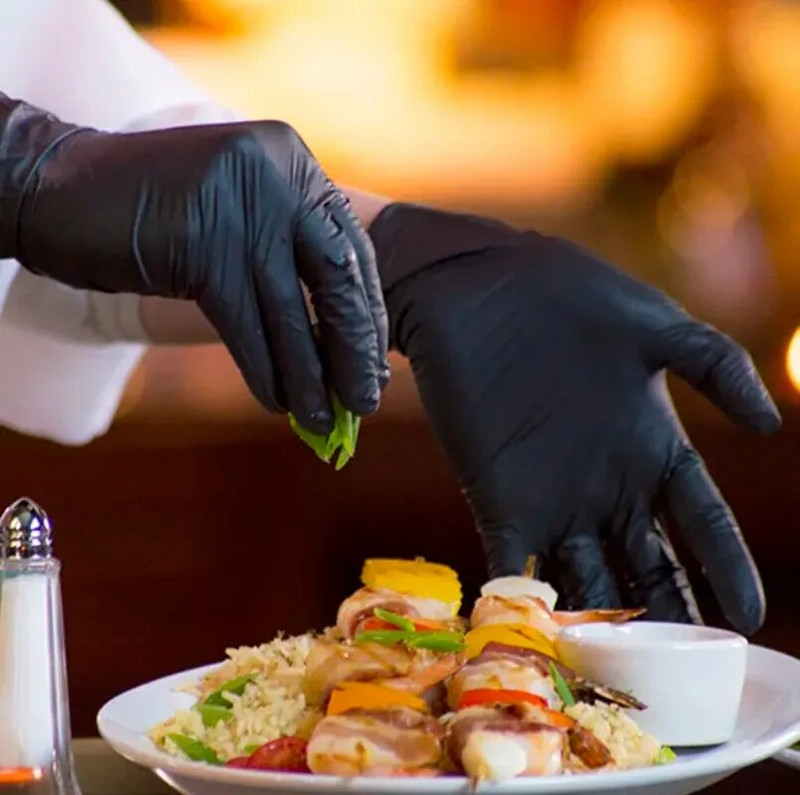 10tk nitriilkindad köök ühekordselt kasutatavad latekskindad laboratoorsed kodupuhastuskindad mustad