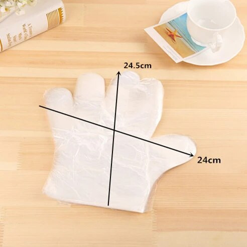 Vienkartinės pirštinės 100 vnt. Skaidrus maistas Ekologiškos pirštinės virtuvės maisto gaminimo reikmenims Restoranų valymo plėvelės pirštinės