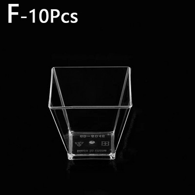 10 tk ühekordselt kasutatav läbipaistev ümmargune ruudukujuline südamekujuline tass DIY plastist multifunktsionaalne jogurtivaht magustoidu küpsetuskoogi konteiner