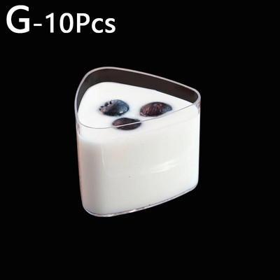 10 tk ühekordselt kasutatav läbipaistev ümmargune ruudukujuline südamekujuline tass DIY plastist multifunktsionaalne jogurtivaht magustoidu küpsetuskoogi konteiner