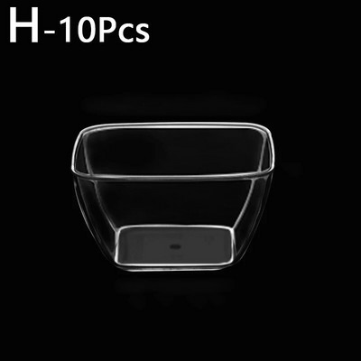 10 tk ühekordselt kasutatav läbipaistev ümmargune ruudukujuline südamekujuline tass DIY plastist multifunktsionaalne jogurtivaht magustoidu küpsetuskoogi konteiner