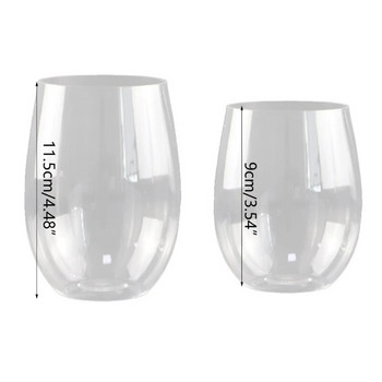 Пластмасови чаши за вино без дръжки за еднократна употреба 12 унции 16 унции прозрачни пластмасови чаши за вино Устойчиви на разбиване Рециклируеми и без BPA
