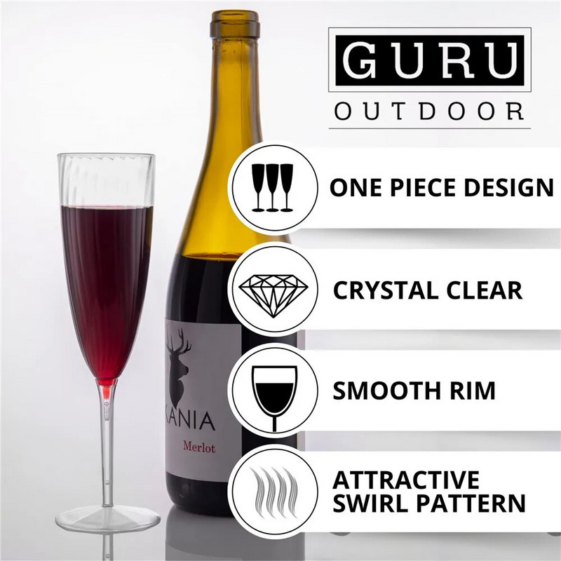 8 tk Plastikust šampanja flöötide tass 6 untsi ühekordselt kasutatavate veiniklaaside komplekt Pulmapeo röstimiskokteiliklaasid Plasttopsid