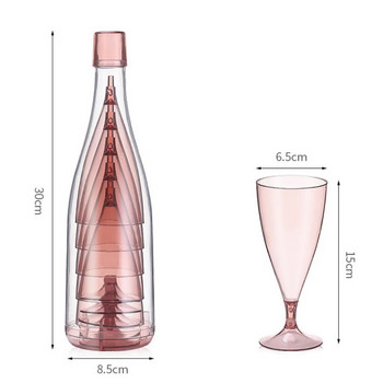 6 τμχ Σετ ποτήρια κρασιού σκληρά πλαστικά επαναχρησιμοποιήσιμα ποτήρια ποτών για υπαίθρια ταξίδια για κάμπινγκ μπάρμπεκιου Κύπελλα κοκτέιλ για καθημερινά πάρτι